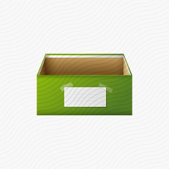 Shoebox Open Green Icon