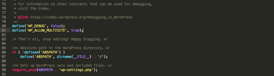 WordPress Multisite debug