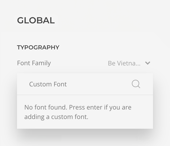 Set a custom font in the style customizer