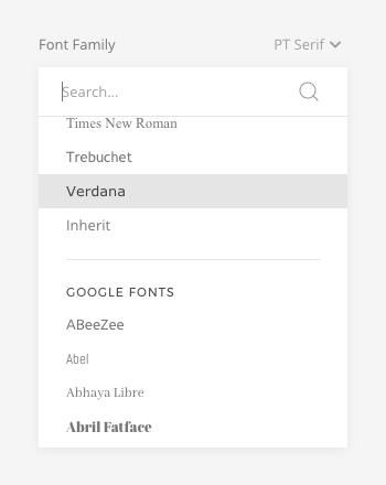 font picker ui