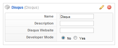 Parameter settings