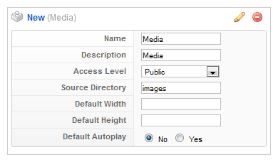 Parameter settings