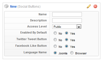 Parameter settings