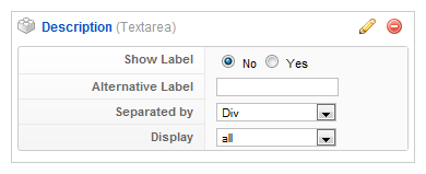 Parameter settings