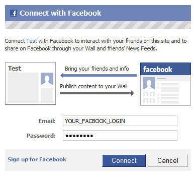 Setup Facebook connect