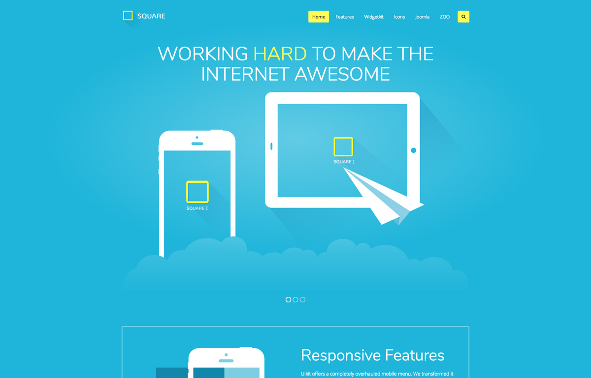 Square site. UIKIT шаблоны. Square Home. YOOTHEME.